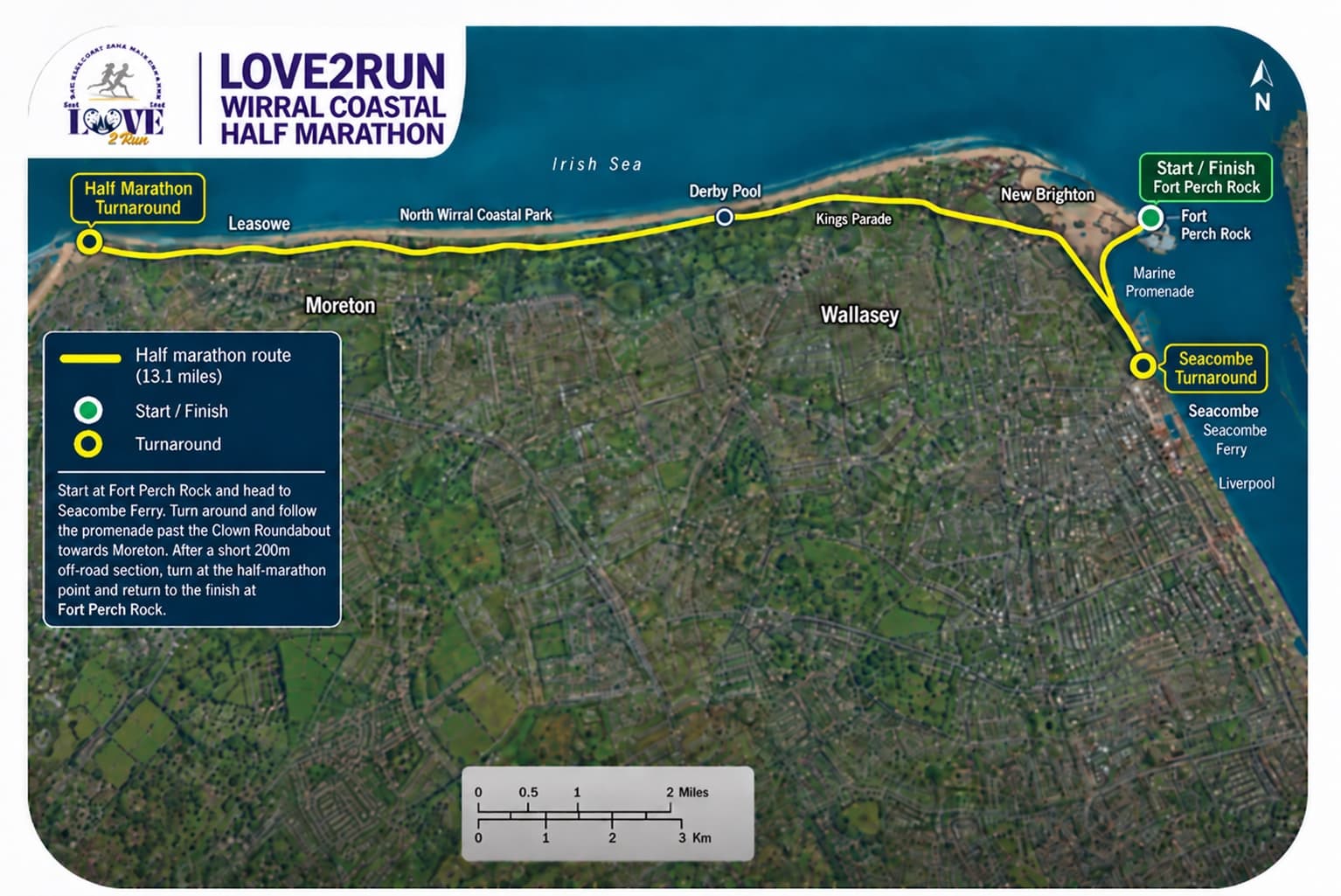 Map of the Half Marathon route